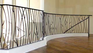 Wrought, iron, stair, railing, 